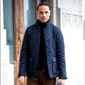 Ted Baker super dark blue quilted jacket coat size 4